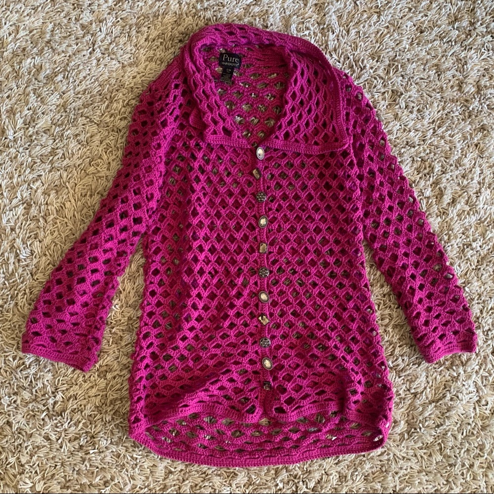 COPY - Pure handknit size small/medium top cardigan